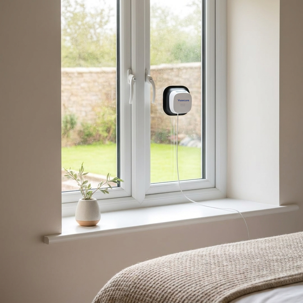 Vusecure Window Cam bedroom window lifestyle