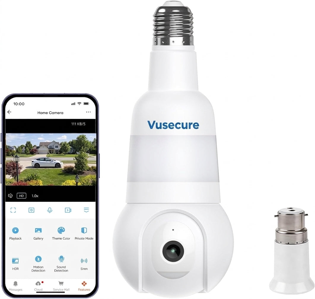 Vusecure Bulb Cam with app and B22 adapter