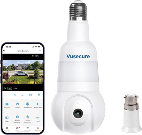 Vusecure Bulb Cam with app and B22 adapter