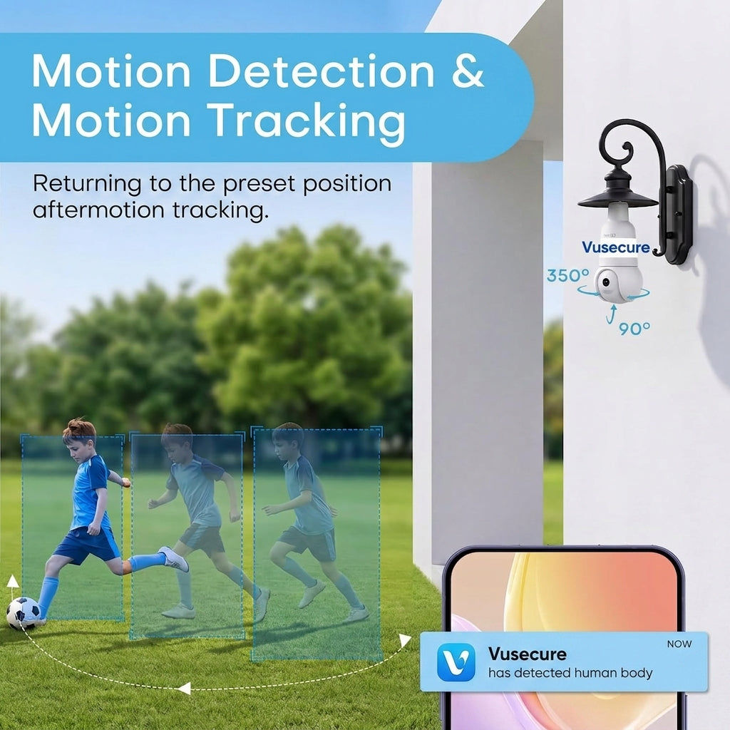 Vusecure Bulb Cam motion tracking
